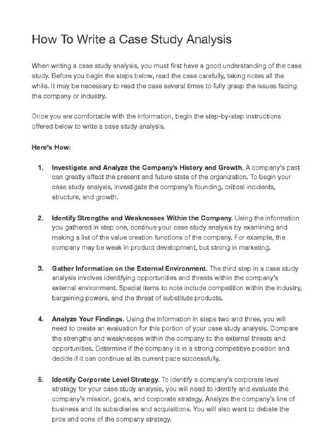 how to approach a case study analysis