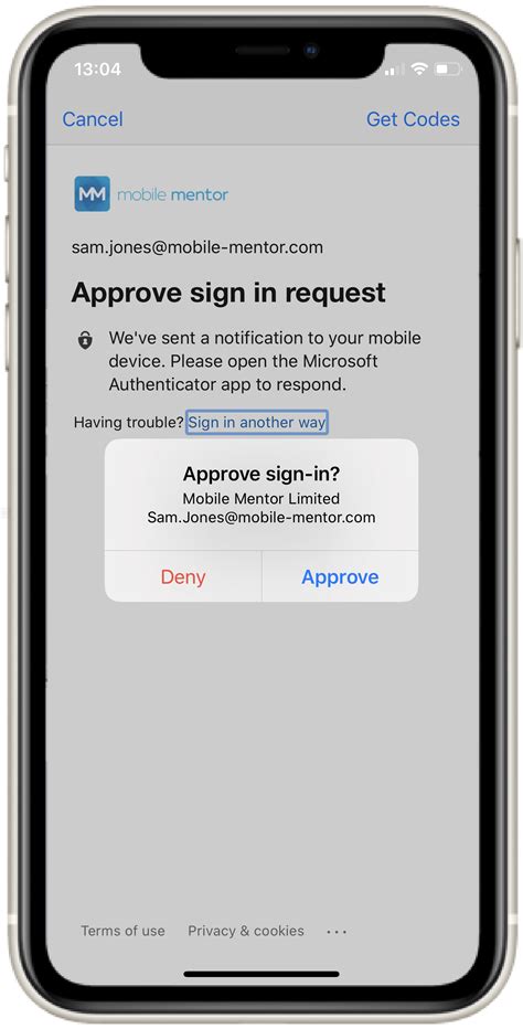 how to approve sign in request on microsoft authenticator app iphone