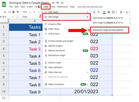 how to arrange google sheets by date