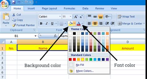 how to assign color in excel