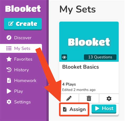how to assign homework on blooket