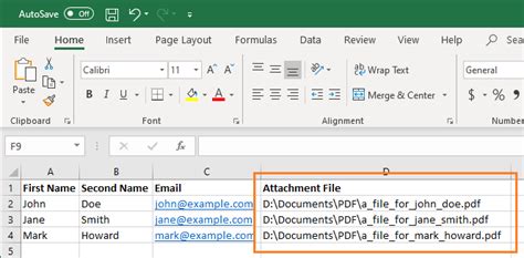 how to attach file to mail merge