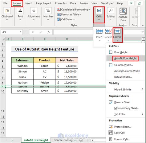 how to auto adjust row height in excel to fit text
