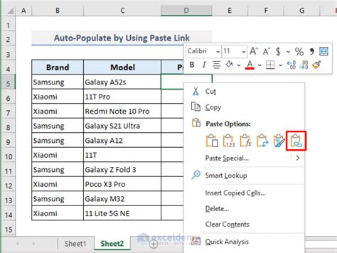 how to auto fill data in excel from another sheet