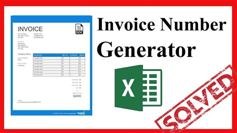 how to auto generate invoice in excel