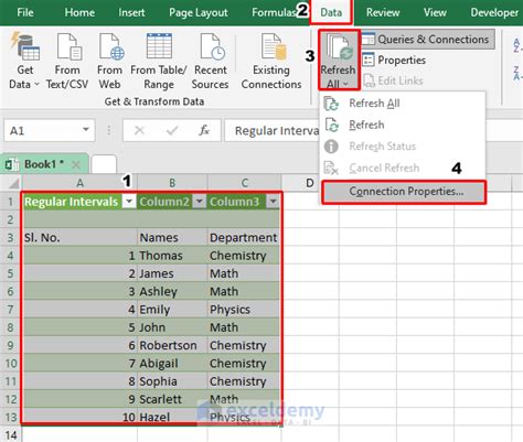 how to auto refresh filtered data in excel when it is updated