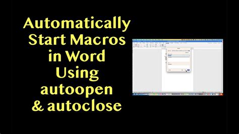 how to auto run macro in word