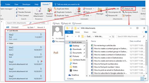 how to auto save attached file in outlook