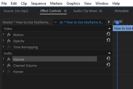 how to automate volume in premiere pro