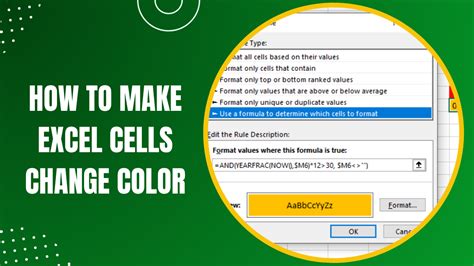 how to automatically change cell color in excel based on date