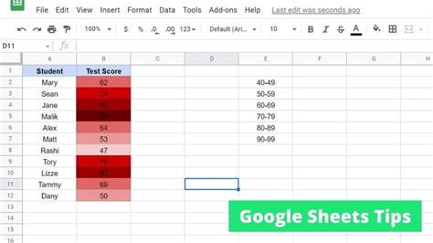 how to automatically colour code cells in google sheets