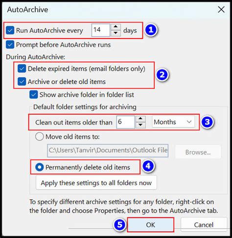 how to automatically delete email in outlook after certain time