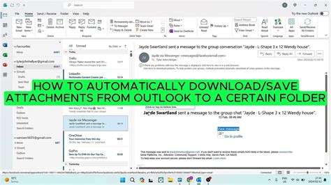 how to automatically download save attachments from outlook 365 to a certain folder