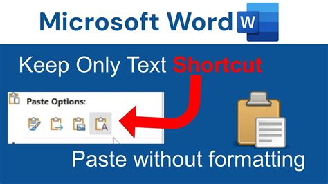 how to automatically paste text only in word