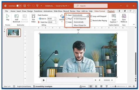 how to automatically play video in powerpoint
