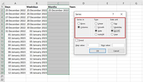 how to automatically populate calendar in excel
