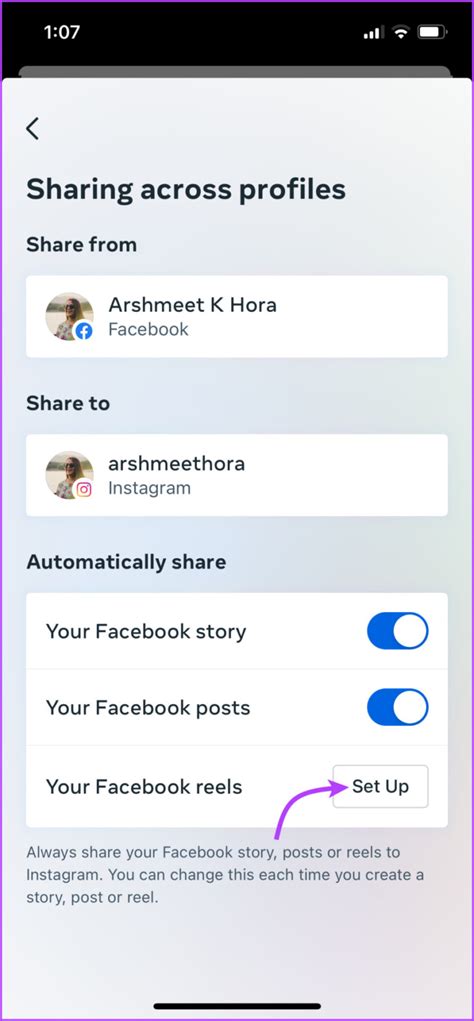 how to automatically share facebook posts to instagram