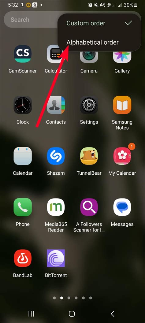 how to automatically sort apps on android