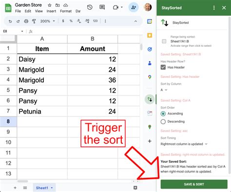 how to automatically sort cells in google sheets