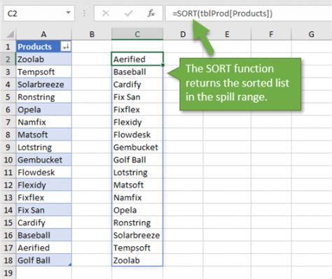 how to automatically sort list in excel