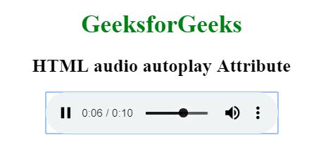 how to autoplay audio in html