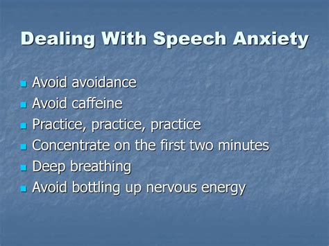 how to avoid speech anxiety