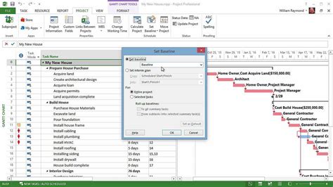 how to baseline a schedule in ms project