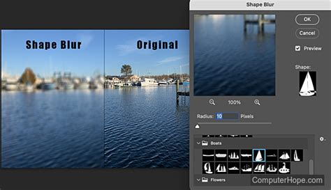 how to blur a shape in photoshop