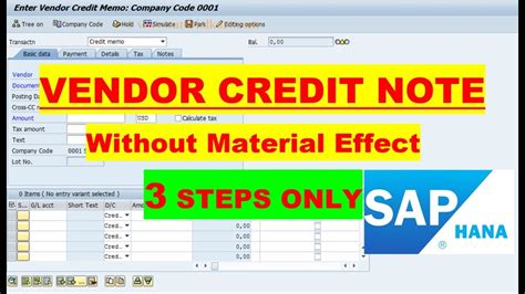 how to book credit note in sap
