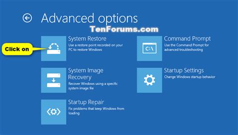 how to boot system recovery windows 10