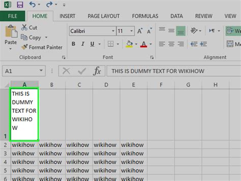 how to break line in a cell excel
