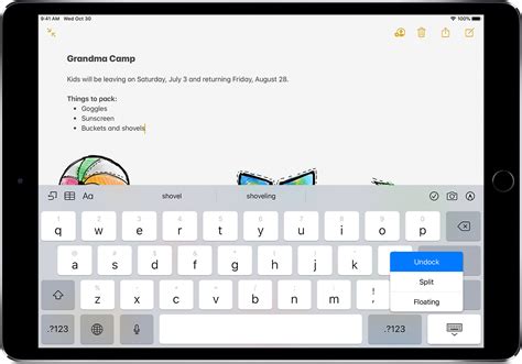 how to bring up keyboard in excel on ipad