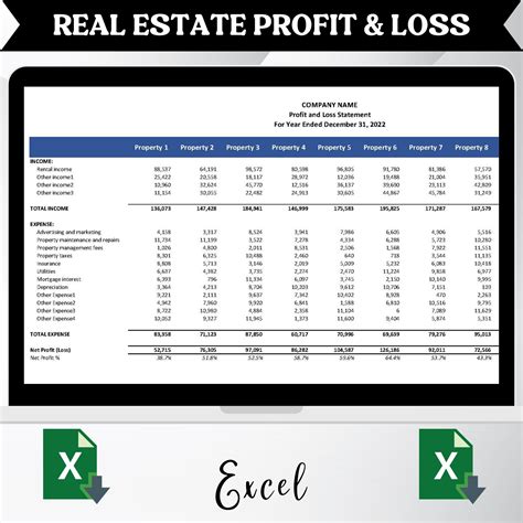 how to build a profit and loss statement in excel
