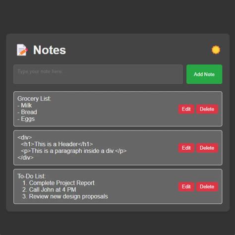 how to build notes app using html css and javascript