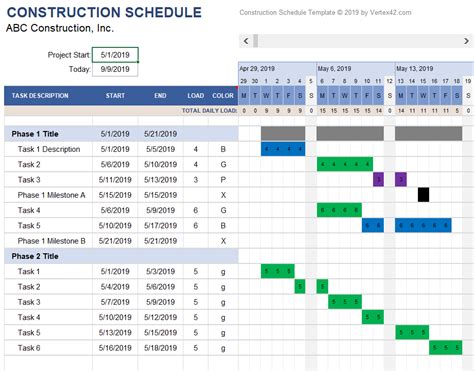 how to build project schedule in excel