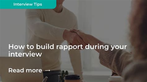 how to build rapport during an interview