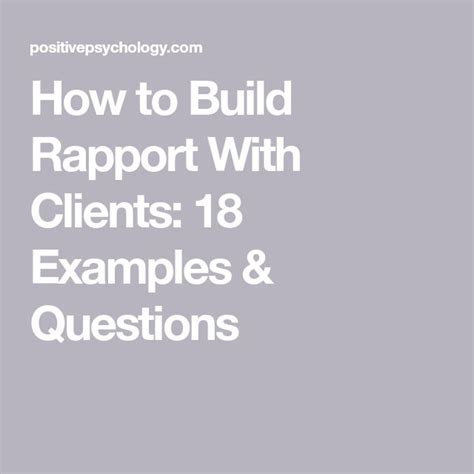 how to build rapport with clients 18 examples & questions
