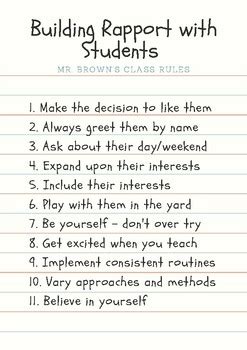how to build rapport with students