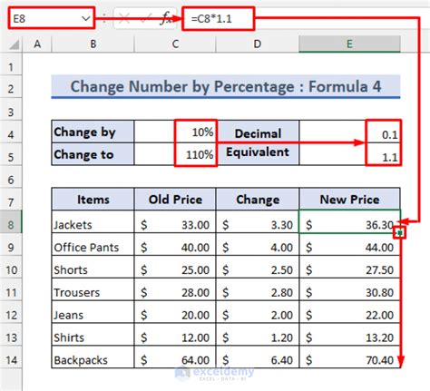 how to calculate 10 percent of 1000 in excel