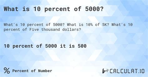 how to calculate 10 percent of 5000