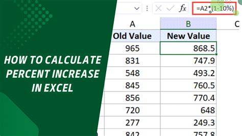 how to calculate 10 percentage increase in excel