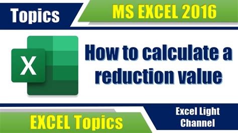 how to calculate 5 reduction in excel