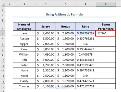 how to calculate bonus rate in excel