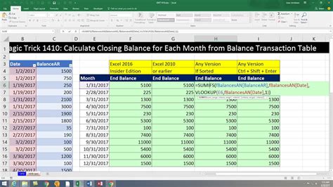 how to calculate closing balance in excel