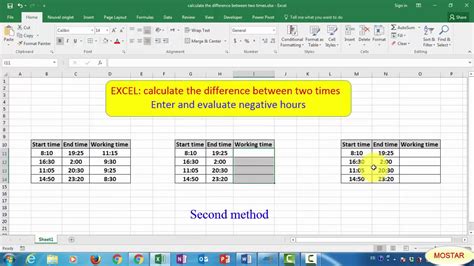 how to calculate difference between two time values in excel