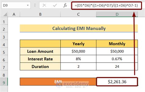 how to calculate emi with variable interest rate