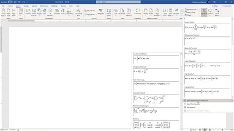 how to calculate equation in word