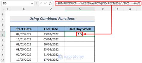 how to calculate half day leave in excel