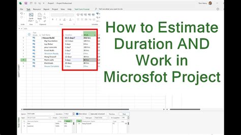 how to calculate hours in ms project