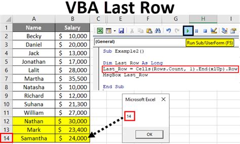 how to calculate last row in excel vba